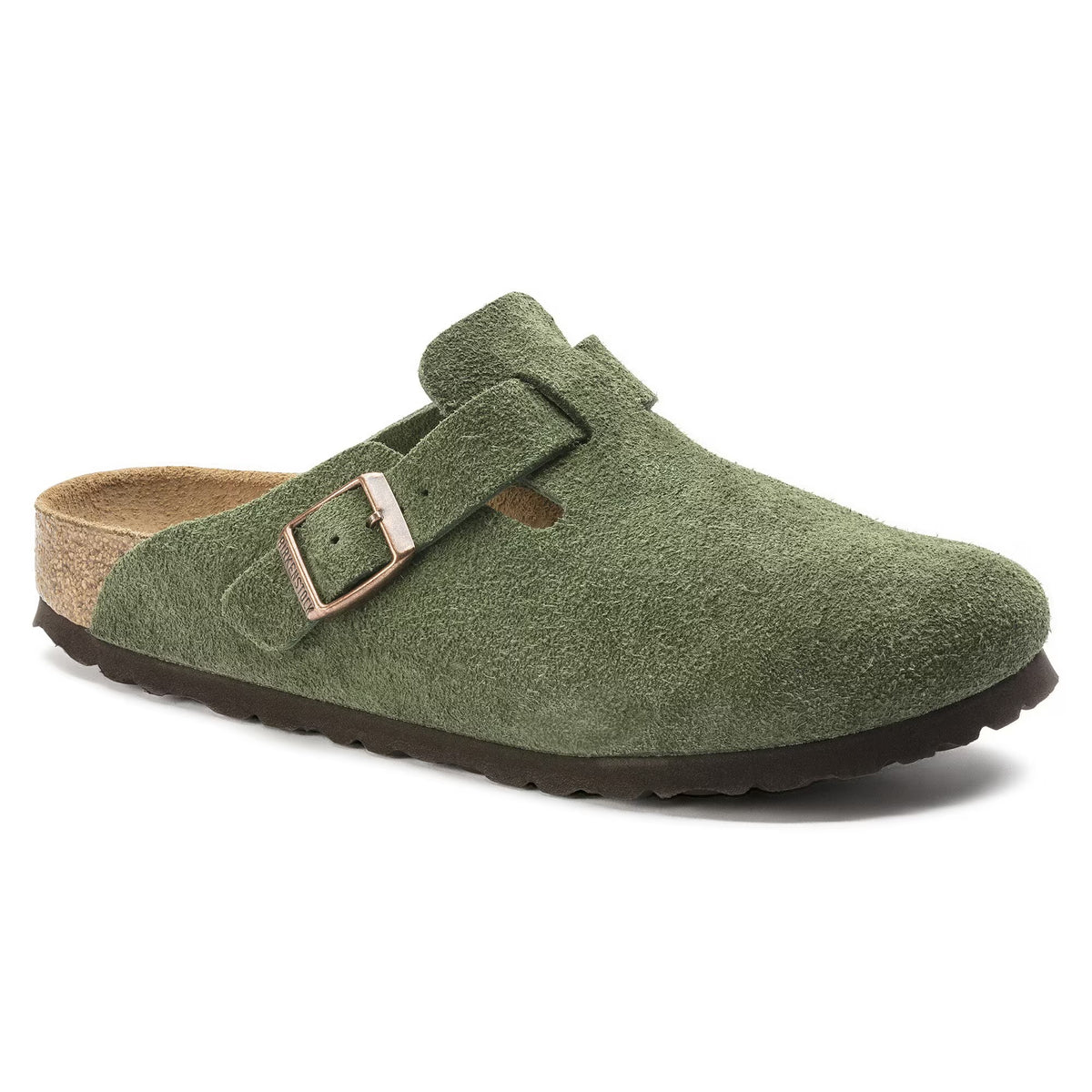 Birkenstock Boston Soft Footbed Suede Leather Clogs - Green - 1014208 - Regular