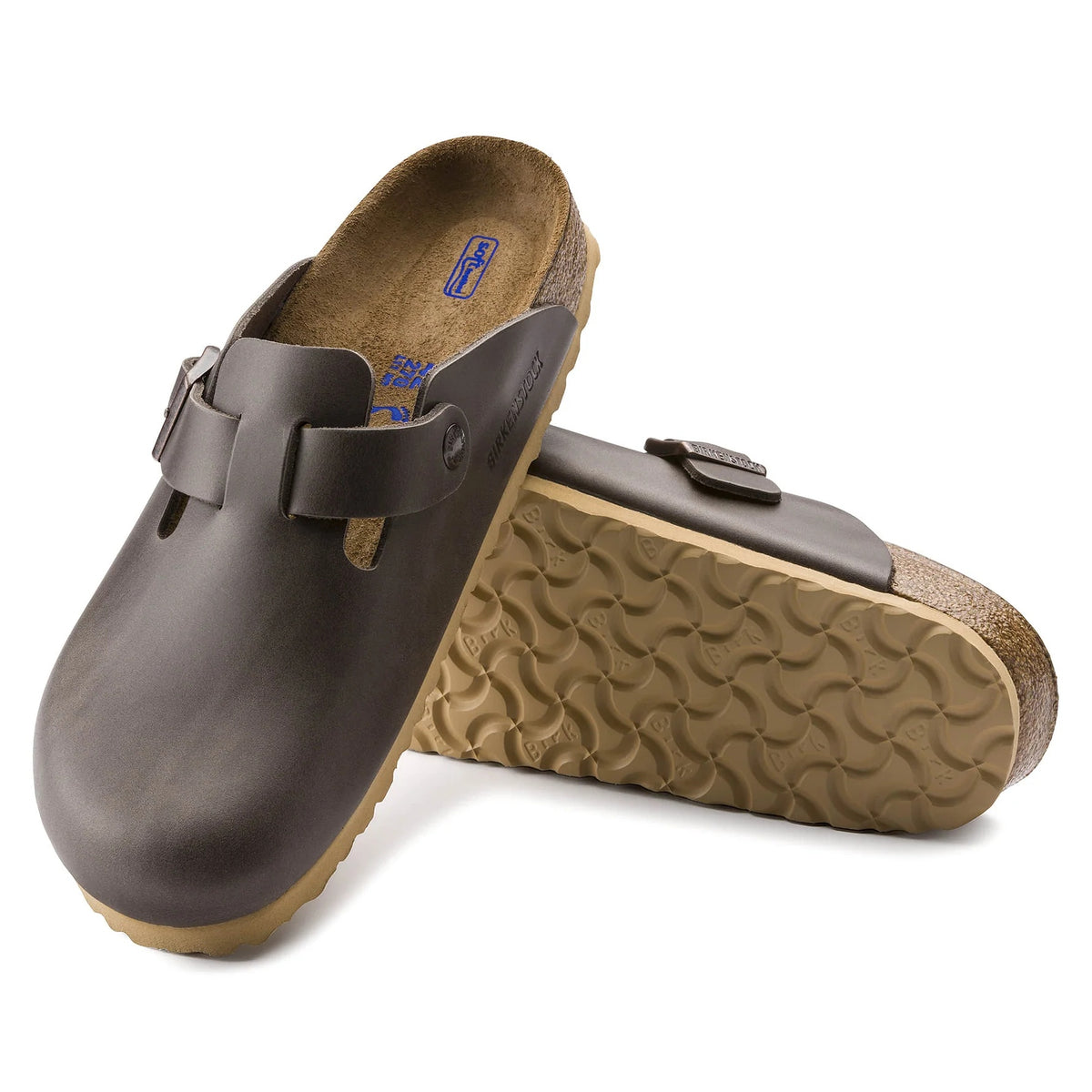 Birkenstock Boston Soft Footbed Natural Leather Clogs - Antique Pull Espresso - 1014503 - Regular