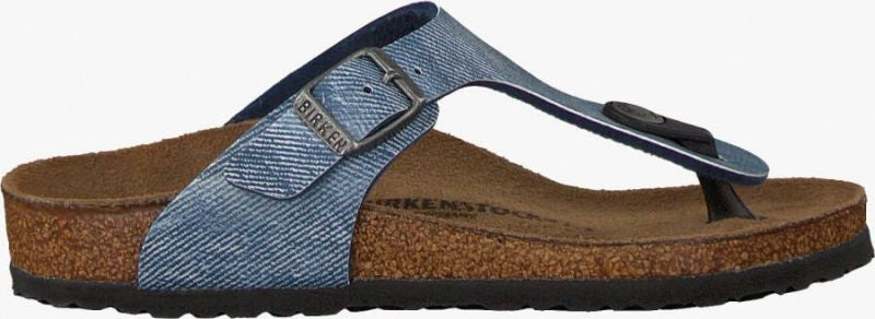 Birkenstock Gizeh Kids Birko-Flor Sandals - Used Jeans Blue - 1014891 - Regular