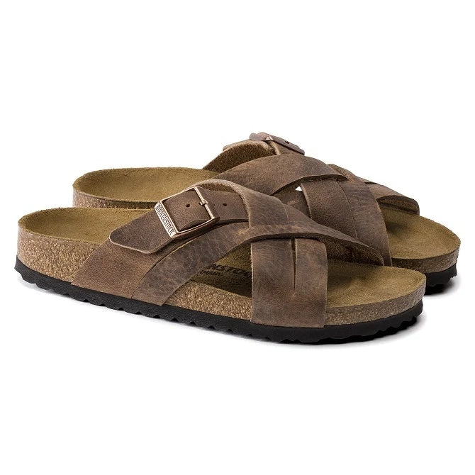 Birkenstock Lugano Waxy Leather Sandals - Camberra Old Tabacco - 1015499 - Narrow