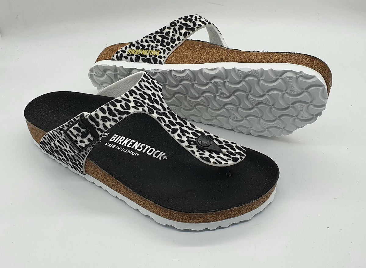 Birkenstock Gizeh TEX Sandals - Leo Lilly Black White - 1015641 - Regular