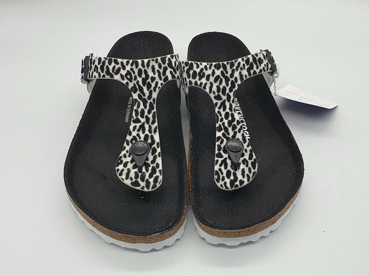 Birkenstock Gizeh TEX Sandals - Leo Lilly Black White - 1015641 - Regular