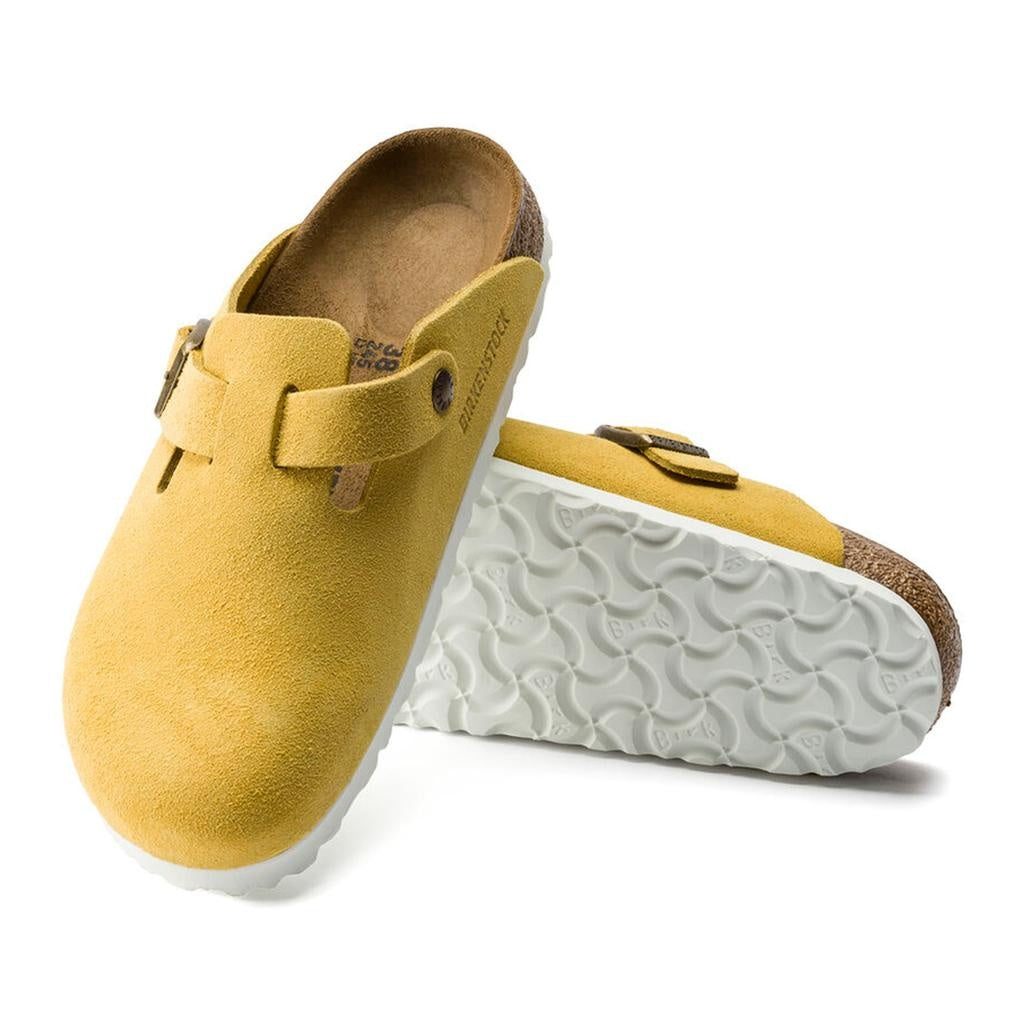 Birkenstock Boston VL Suede Leather Clogs - Ochre - 1015897