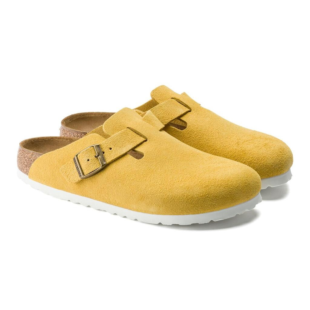 Birkenstock Boston VL Suede Leather Clogs - Ochre - 1015897