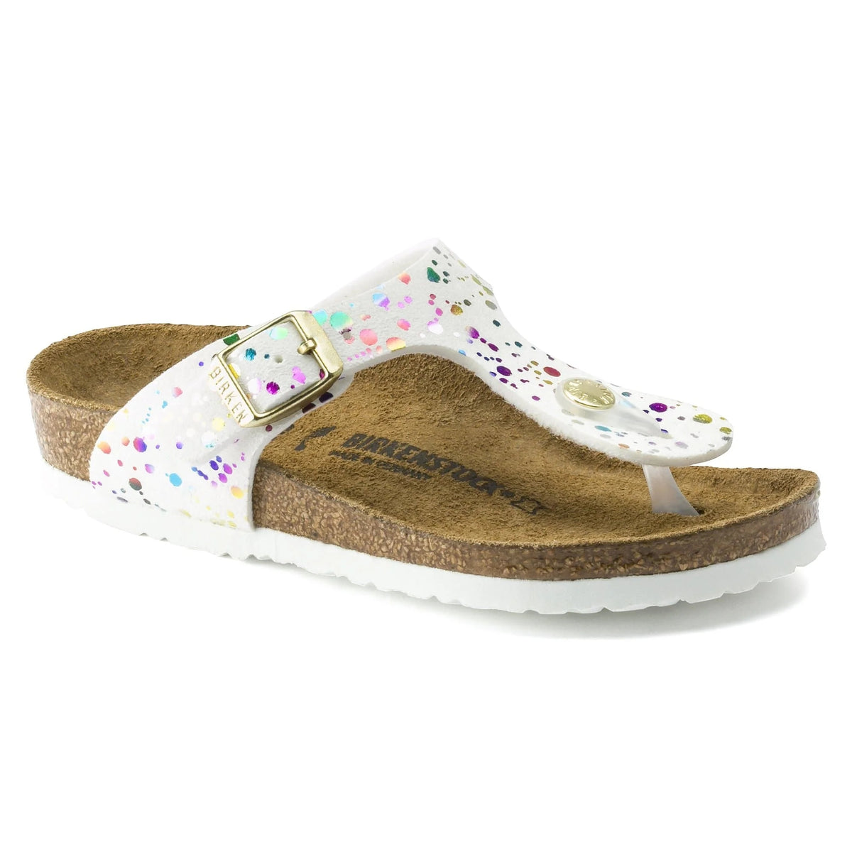 Birkenstock Gizeh Kids Microfiber Sandals - Confetti White - 1016013