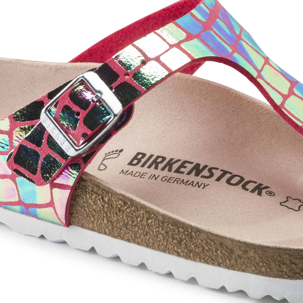 Birkenstock Gizeh Microfiber Sandals - Gator Gleam Raspberry - 1016238