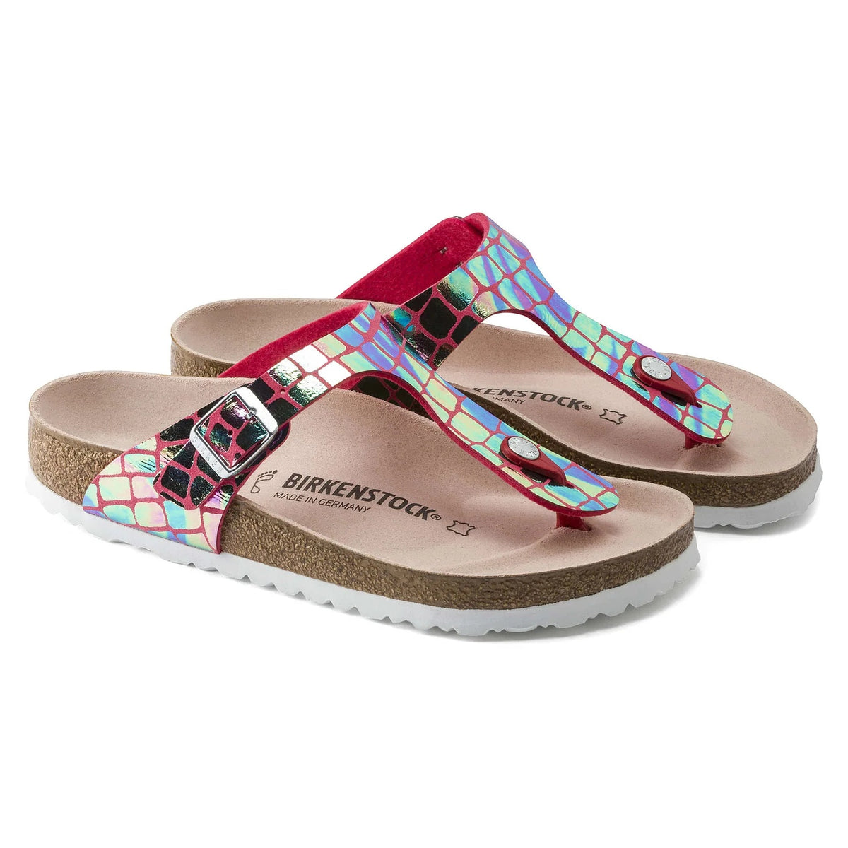 Birkenstock Gizeh Microfiber Sandals - Gator Gleam Raspberry - 1016239