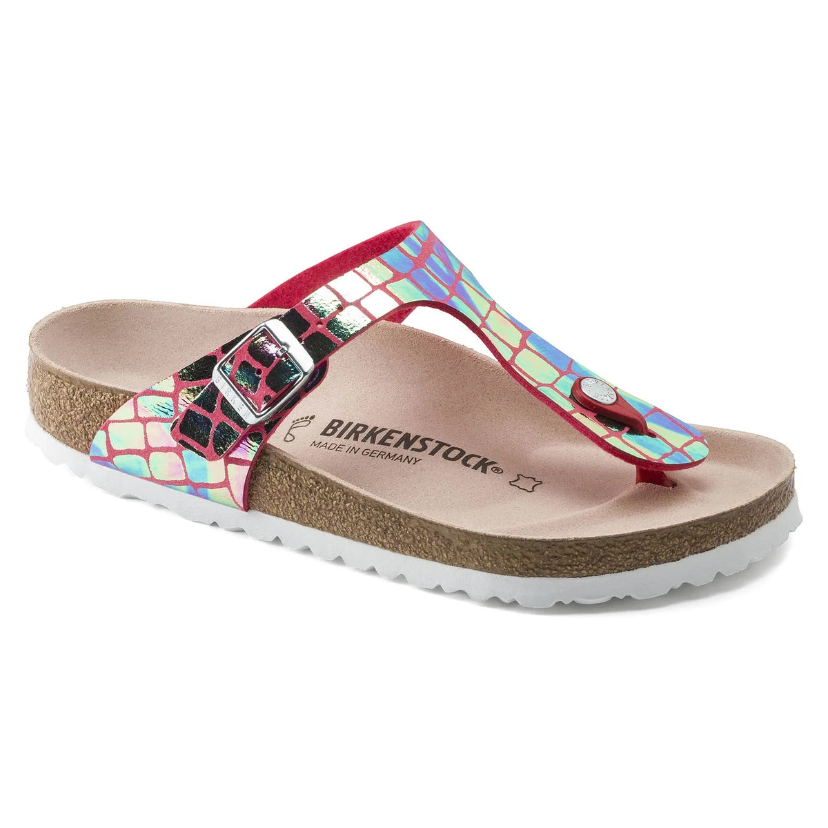 Birkenstock Gizeh Microfiber Sandals - Gator Gleam Raspberry - 1016239