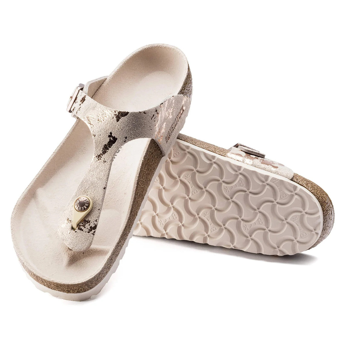 Birkenstock Gizeh Suede Leather Sandals - Vintage Metallic Rose Copper - 1016909 - Regular