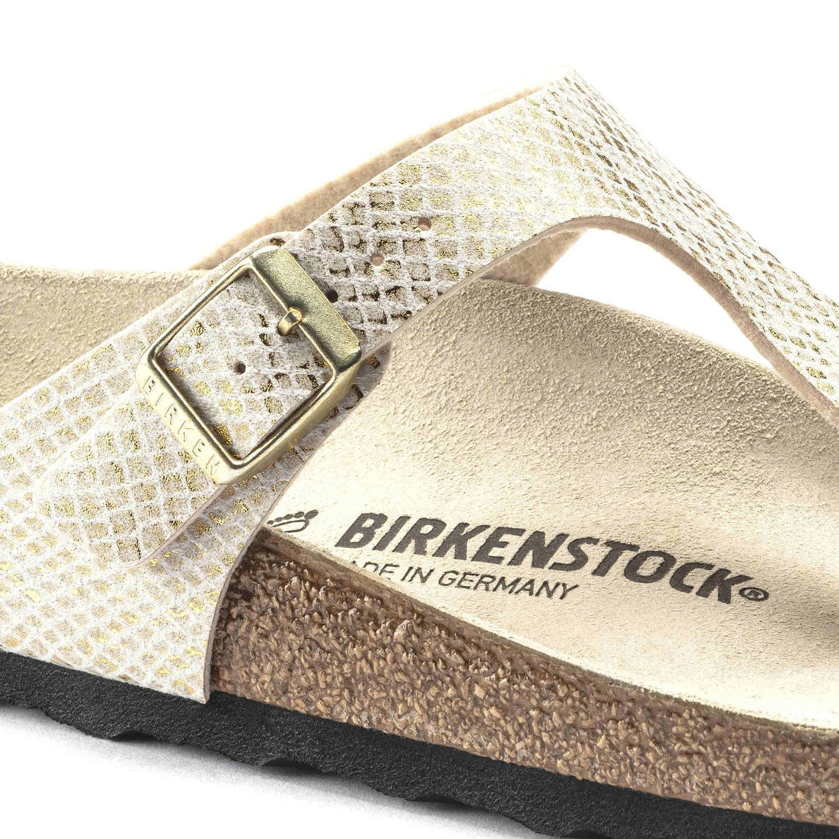 Birkenstock Gizeh Microfiber Sandals - Shiny Python Eggshell - 1018481 - Regular