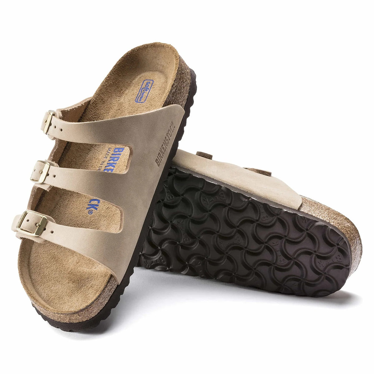 Birkenstock Florida Fresh Soft Footbed Nubuck Leather Sandals - Sandcastle - 1018762 - Regular