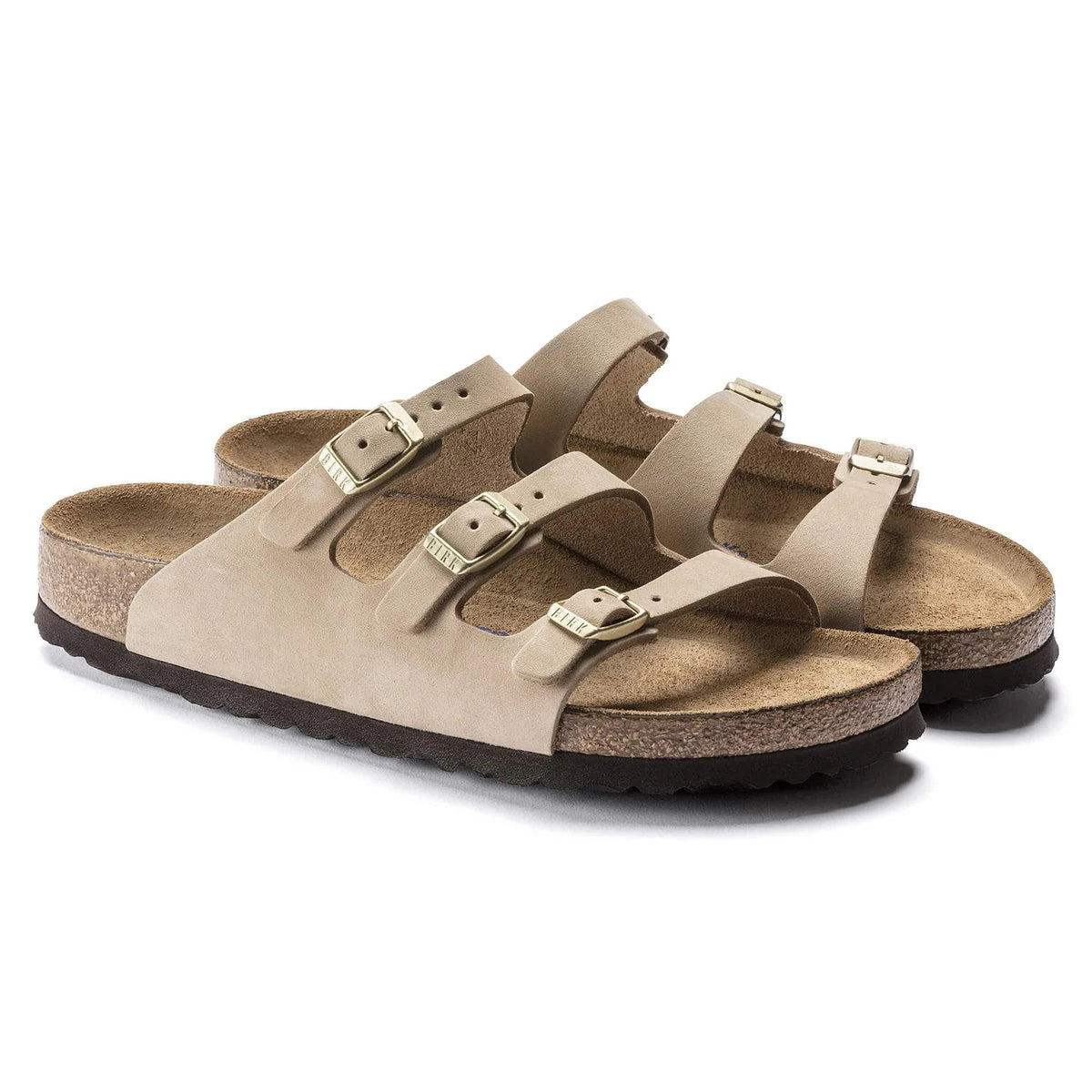 Birkenstock Florida Fresh Soft Footbed Nubuck Leather Sandals - Sandcastle - 1018762 - Regular