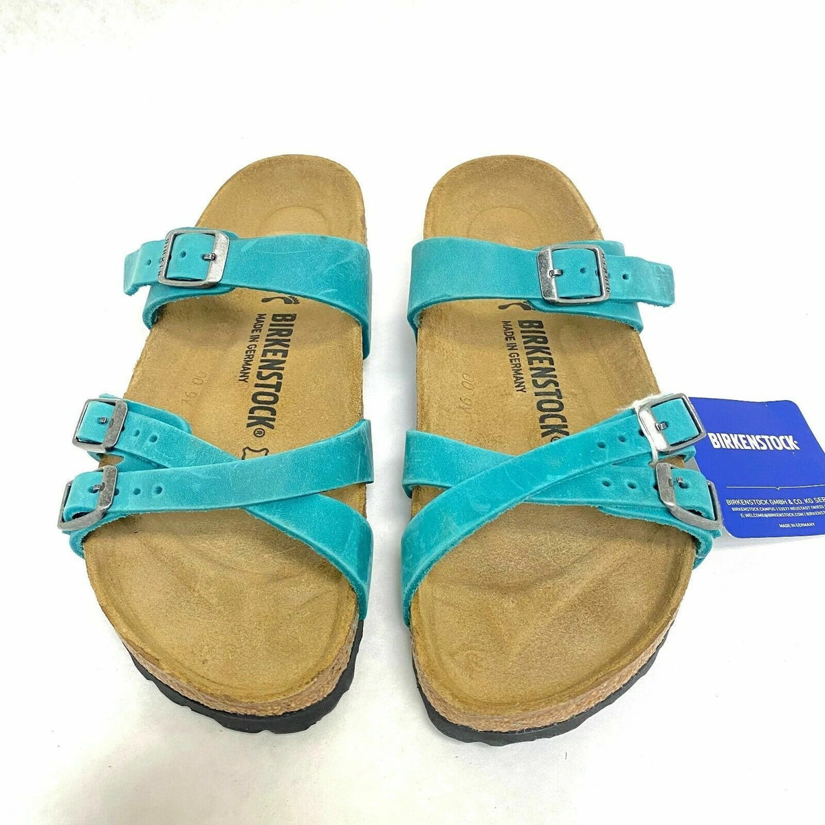 Birkenstock Franca Waxy Leather Sandals - Turquiose - 1017130 - Narrow