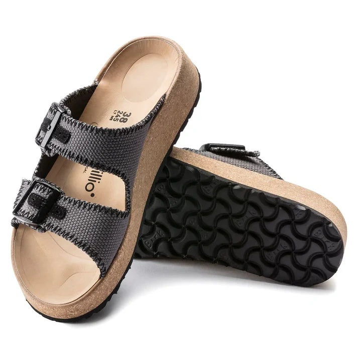 Birkenstock Gabriela Natural Fibre Mix Sandals - Anthracite - 1019497 - Narrow