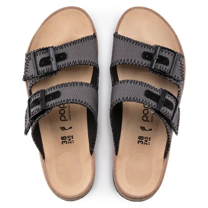 Birkenstock Gabriela Natural Fibre Mix Sandals - Anthracite - 1019497 - Narrow