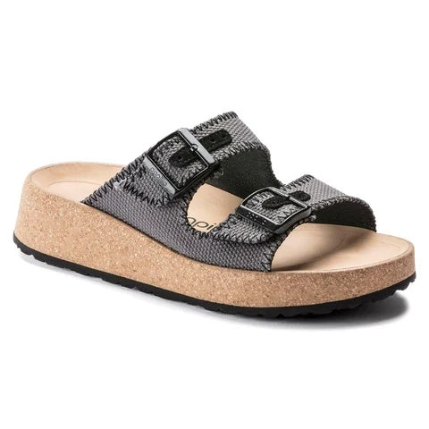 Birkenstock Gabriela Natural Fibre Mix Sandals - Anthracite - 1019497 - Narrow