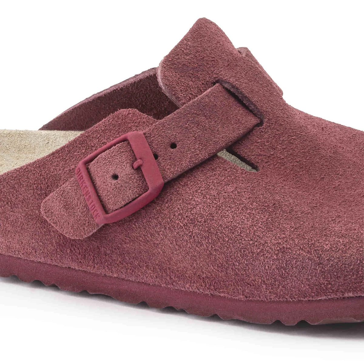 Birkenstock Boston Soft Footbed Suede Leather Clogs - Maroon - 1020534 - Narrow