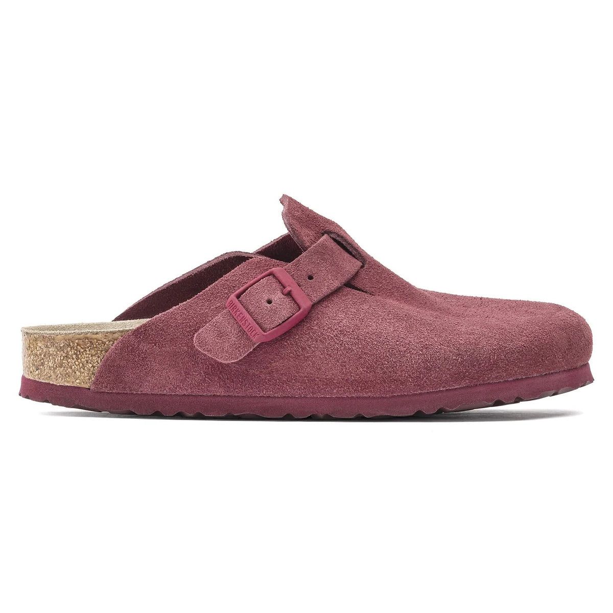 Birkenstock Boston Soft Footbed Suede Leather Clogs - Maroon - 1020534 - Narrow