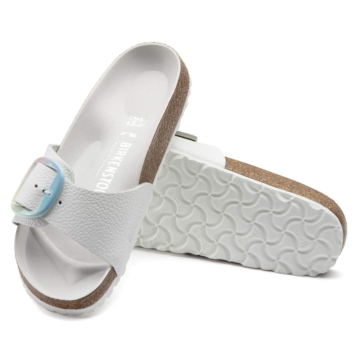 Birkenstock Madrid Big Buckle Natural Leather Sandals - White - 1021080 - Narrow