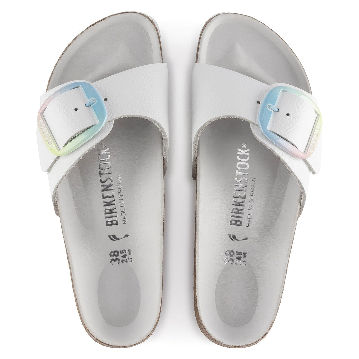 Birkenstock Madrid Big Buckle Natural Leather Sandals - White - 1021080 - Narrow