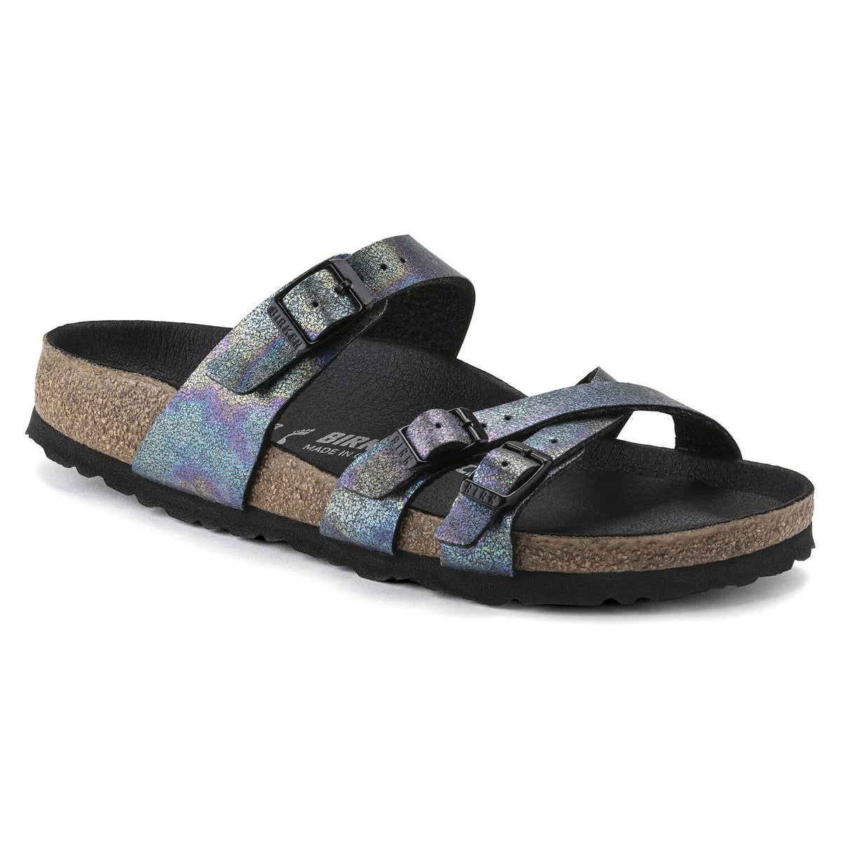 Birkenstock Franca Vegan Microfiber Sandals - Iridescent Black Microfiber - 1021262 - Regular