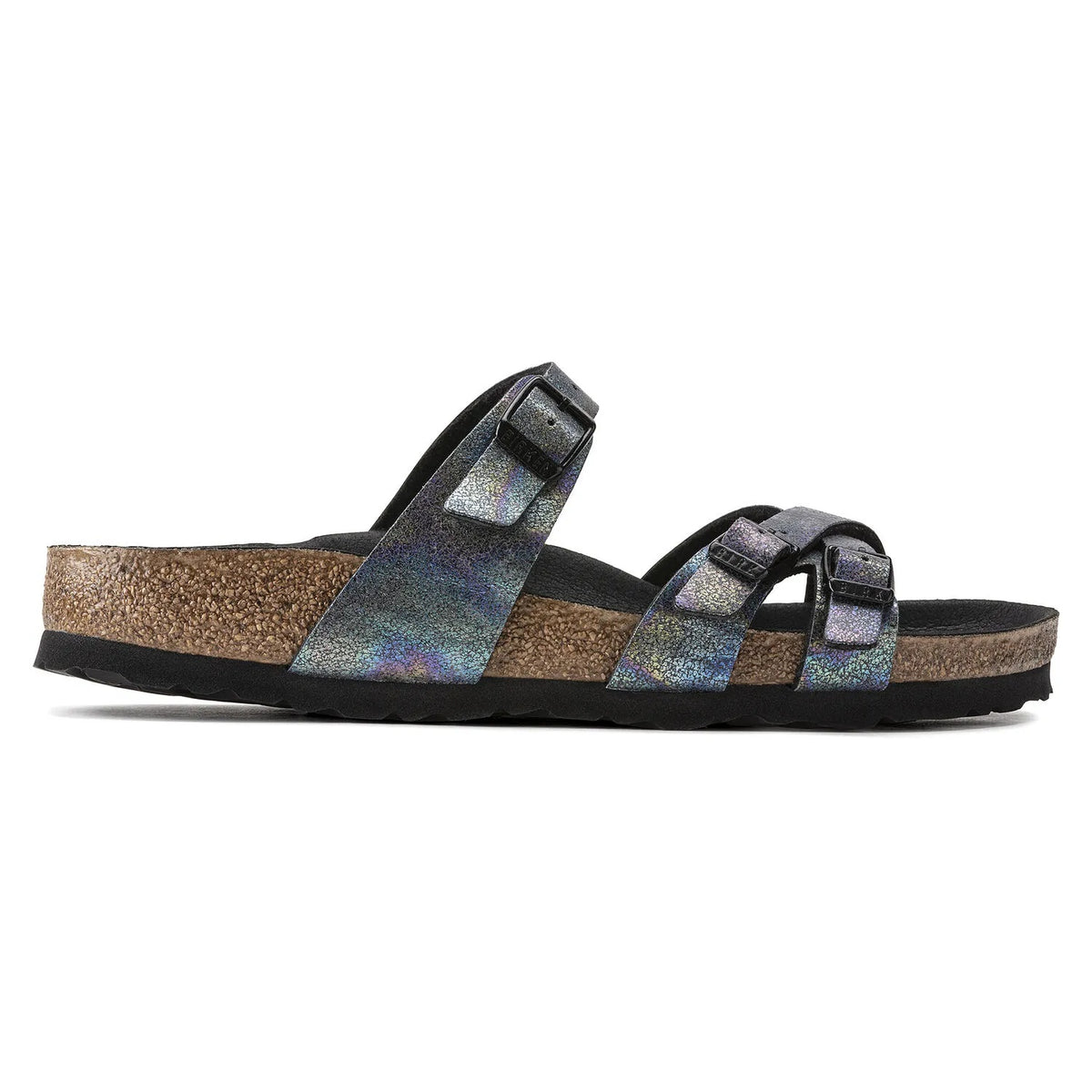 Birkenstock Franca Vegan Microfiber Sandals - Iridescent Black Microfiber - 1021262 - Regular