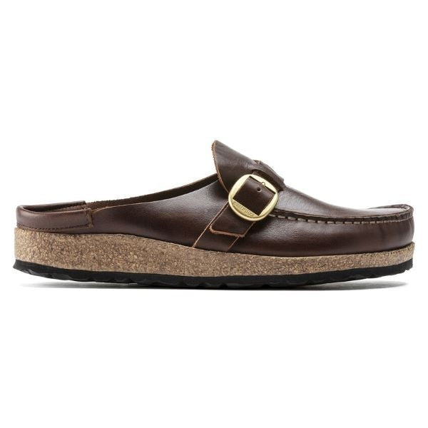 Birkenstock Buckley Natural Leather Clogs - Vintage Wood Roast - 1021285 - Narrow