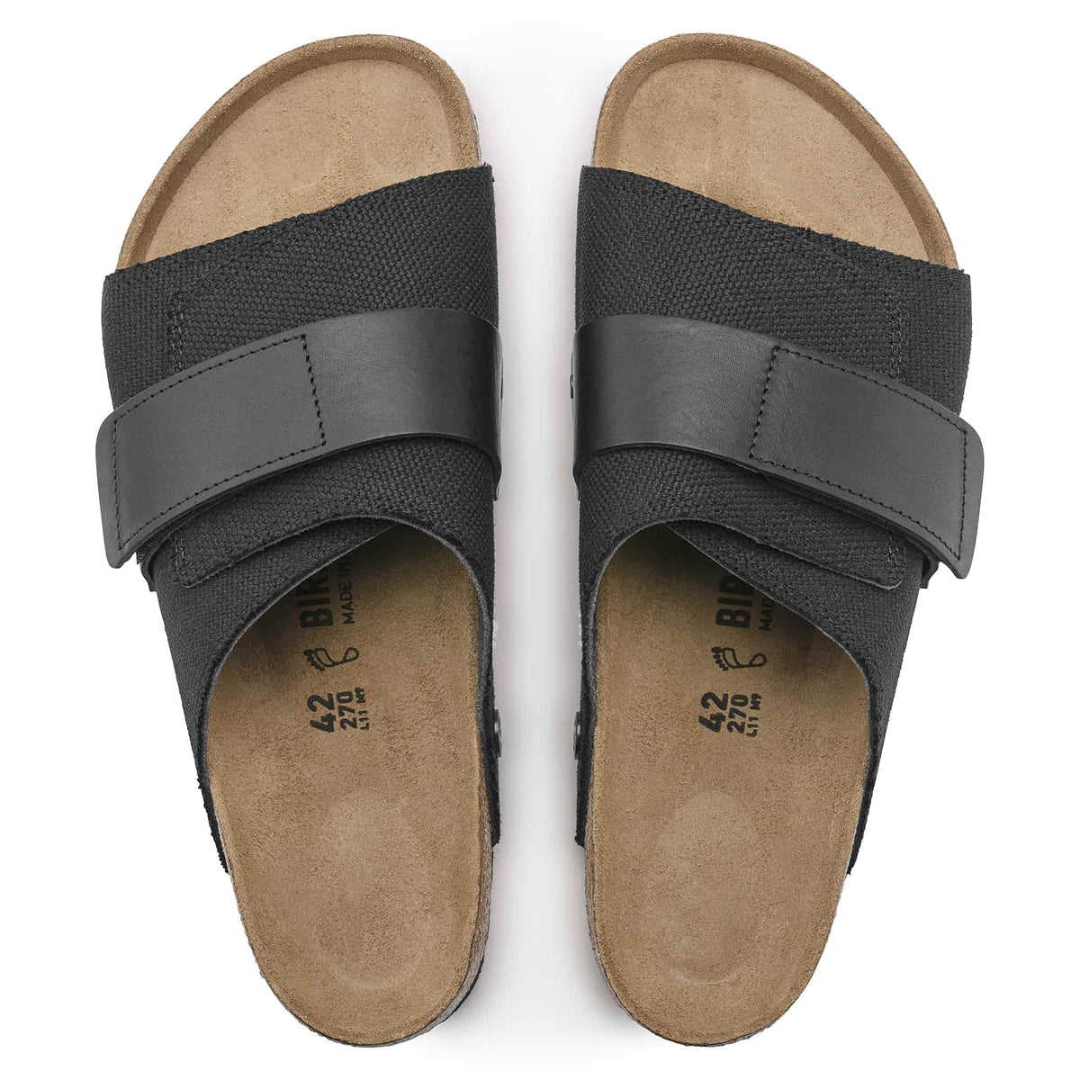 Birkenstock Kyoto Textile Leather Sandals - Black - 1022486 - Regular