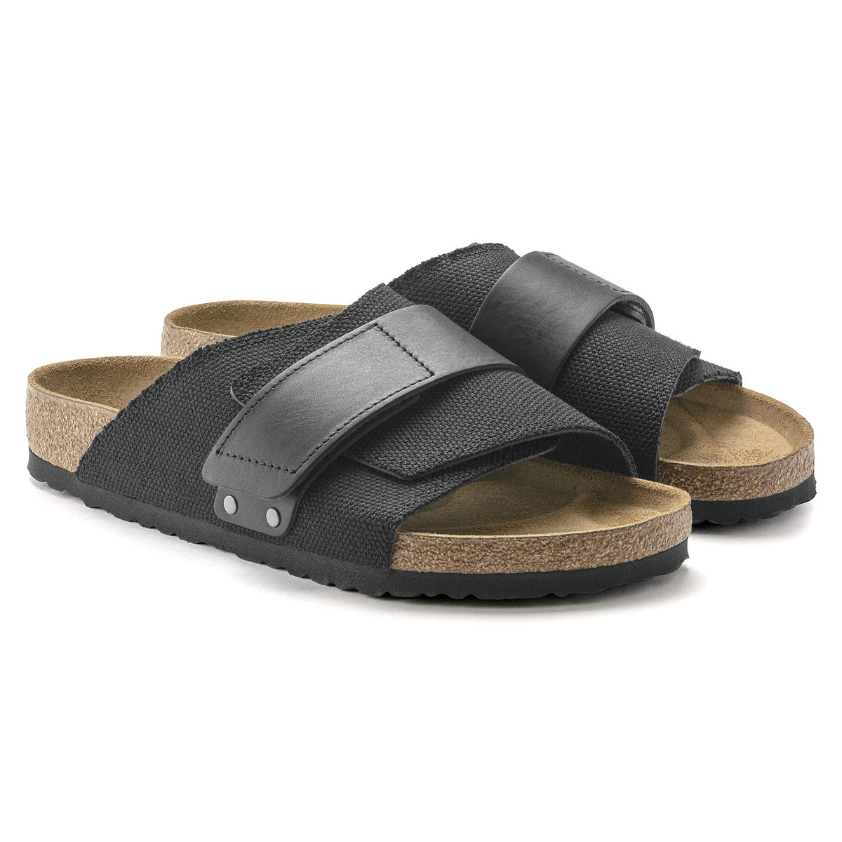 Birkenstock Kyoto Textile Leather Sandals - Black - 1022486 - Regular
