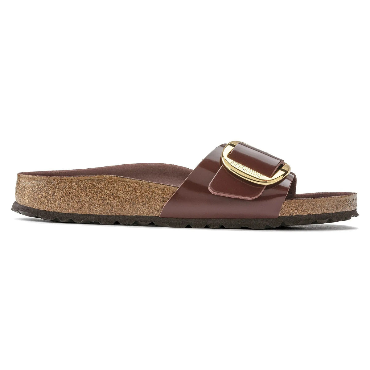 Birkenstock Madrid Big Buckle Patent Natural Leather Sandals - Chocolate - 1022523 - Regular