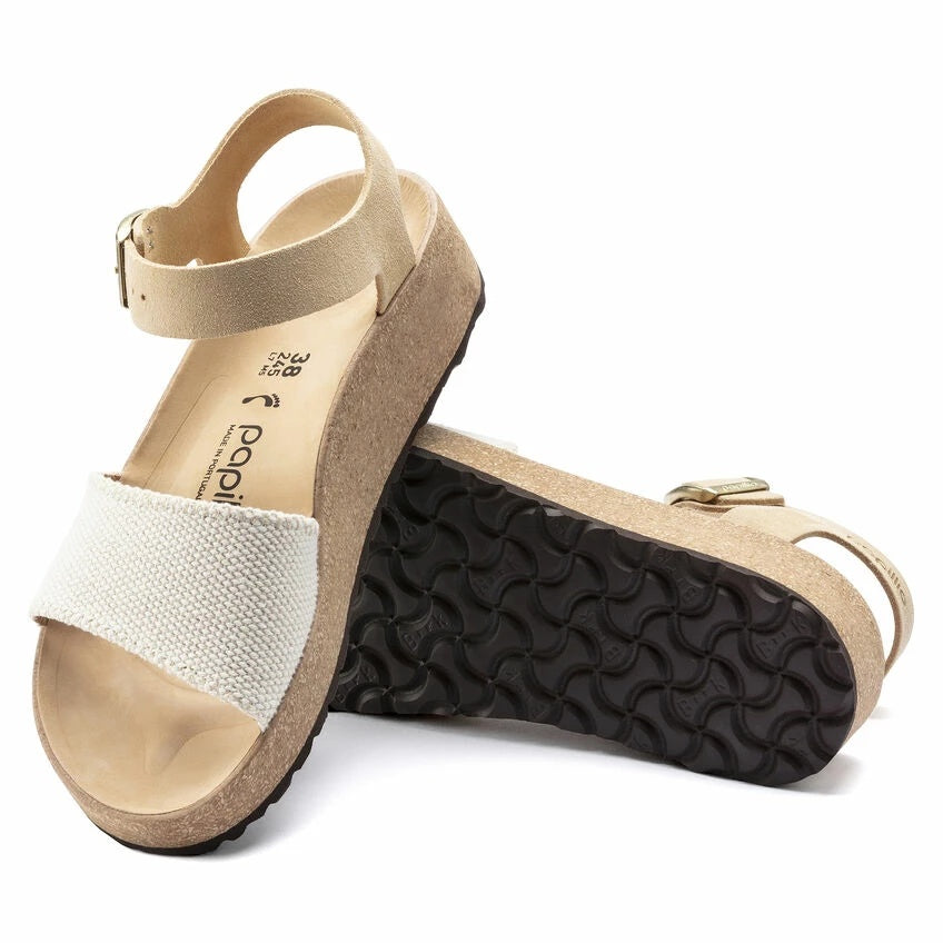 Birkenstock Glenda Suede Leather/Textile Sandals - Almond - 1022852 - Narrow