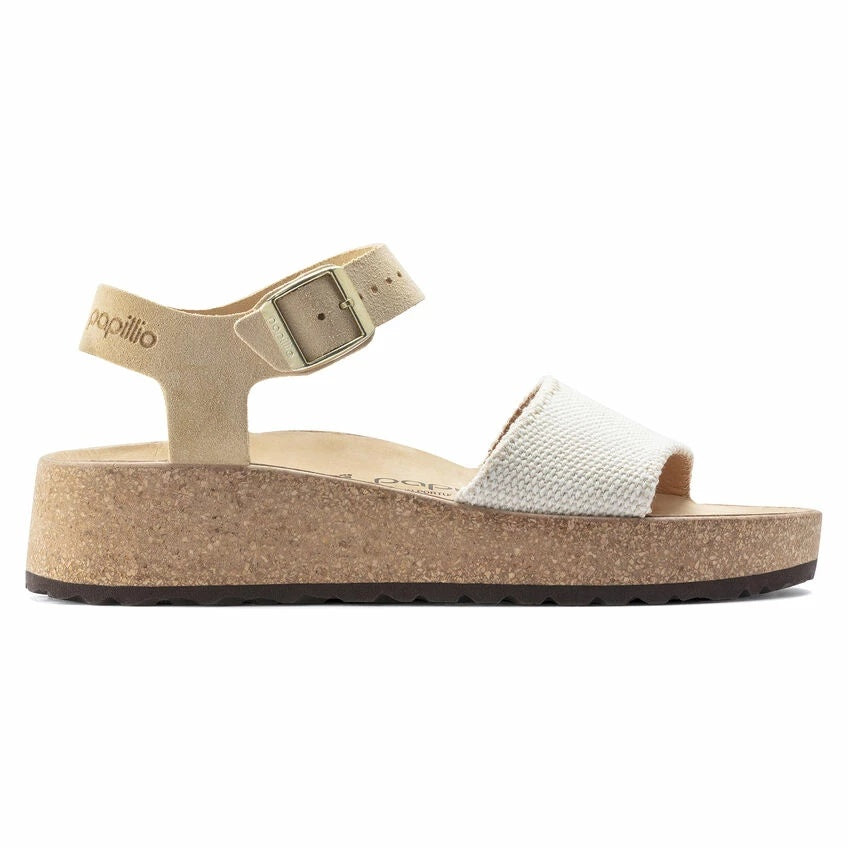 Birkenstock Glenda Suede Leather/Textile Sandals - Almond - 1022852 - Narrow