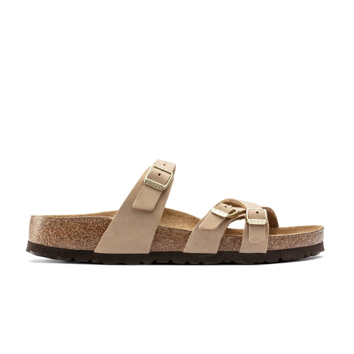 Birkenstock Franca Soft FootBed Nubuck Leather Sandals - Sandcastle - 1022973 - Narrow
