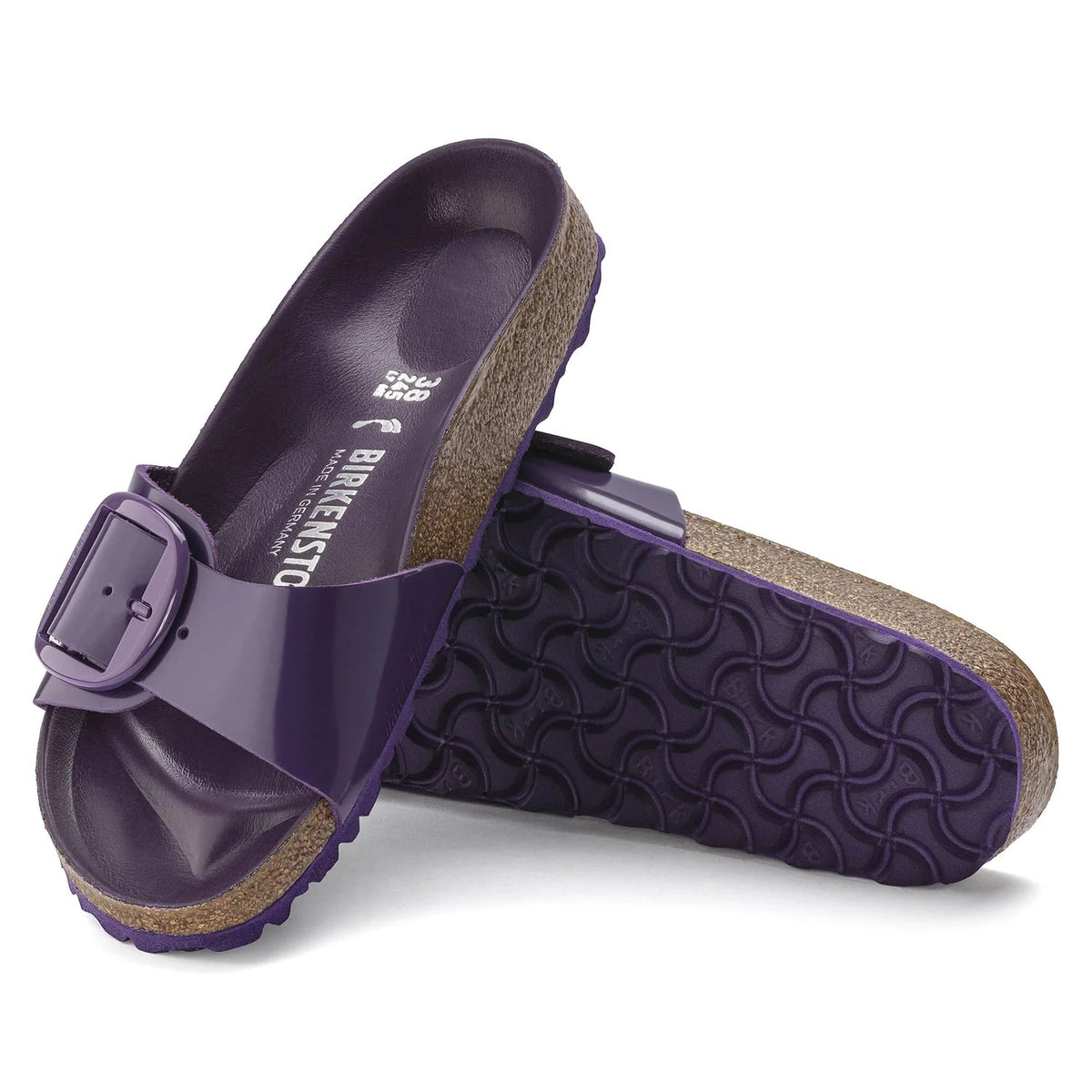 Birkenstock Madrid Big Buckle Patent Natural Leather Sandals - Acai - 1023205 - Narrow
