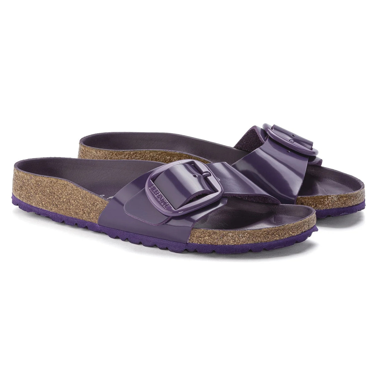 Birkenstock Madrid Big Buckle Patent Natural Leather Sandals - Acai - 1023205 - Narrow