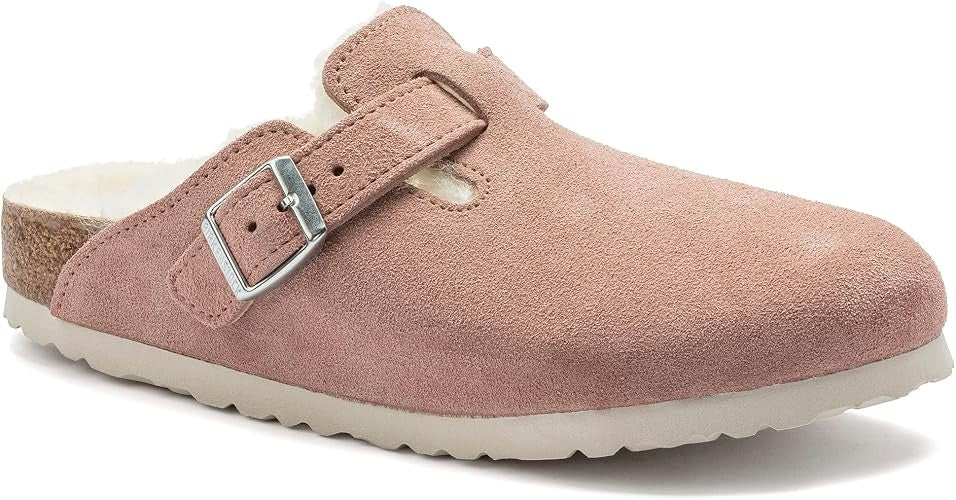 Birkenstock Boston Shearling Suede Leather Clogs - Pink Clay - 1023281 - Regular