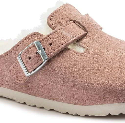 Birkenstock Boston Shearling Suede Leather Clogs - Pink Clay - 1023281 - Regular