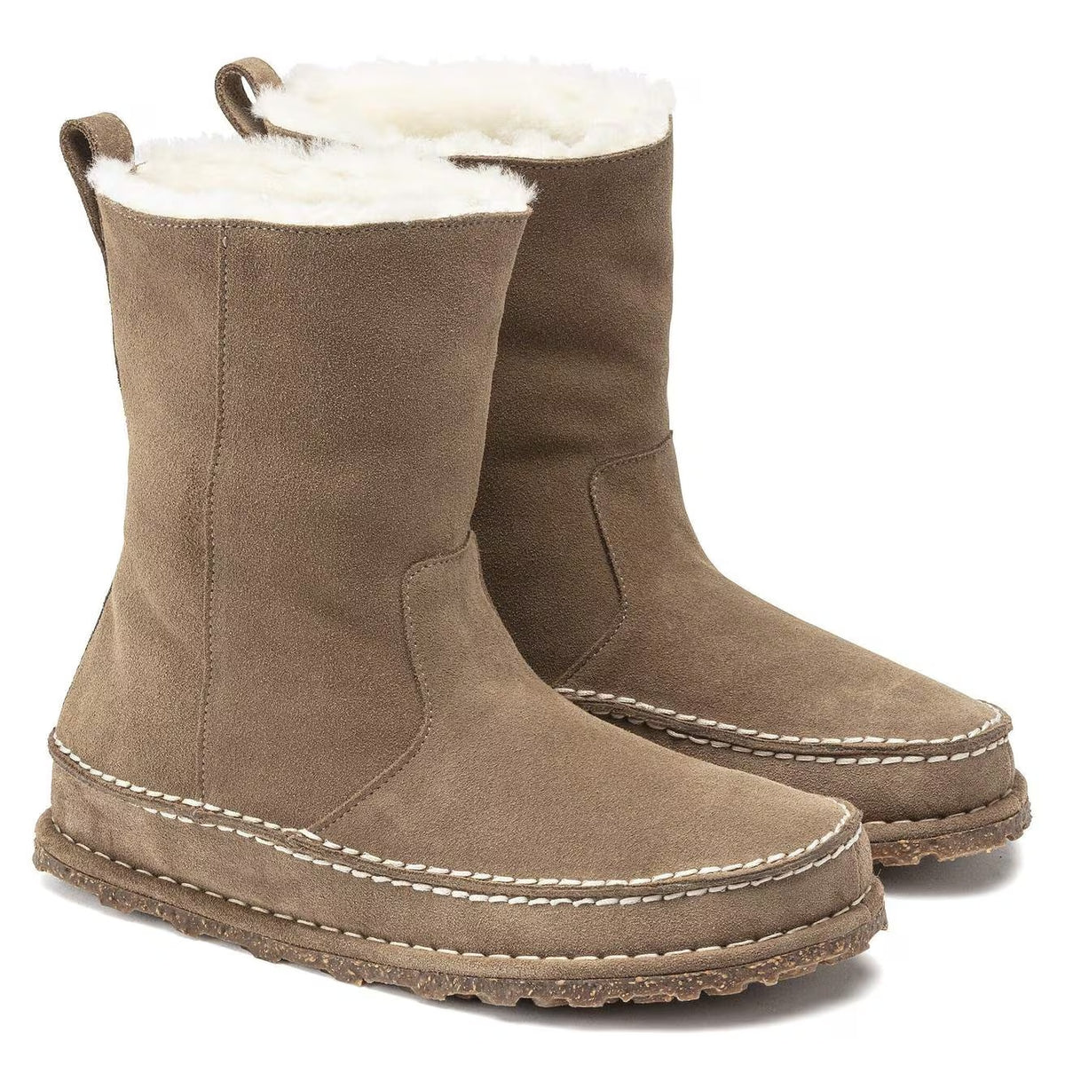 Birkenstock Lahti Suede Leather Shoes - Gray Taupe - 1023671 - Regular
