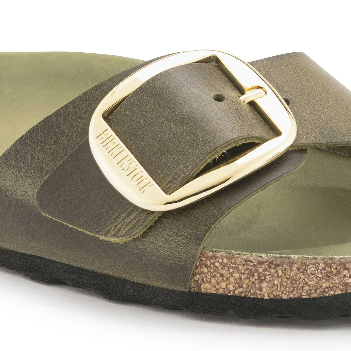 Birkenstock Madrid Big Buckle Natural Leather Sandals - Olive/Green Olive - 1024114 - Narrow