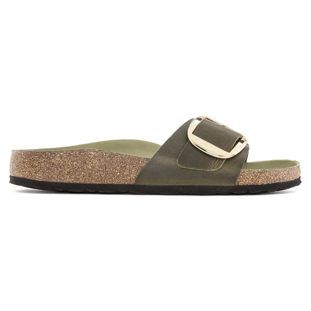 Birkenstock Madrid Big Buckle Natural Leather Sandals - Olive/Green Olive - 1024114 - Narrow