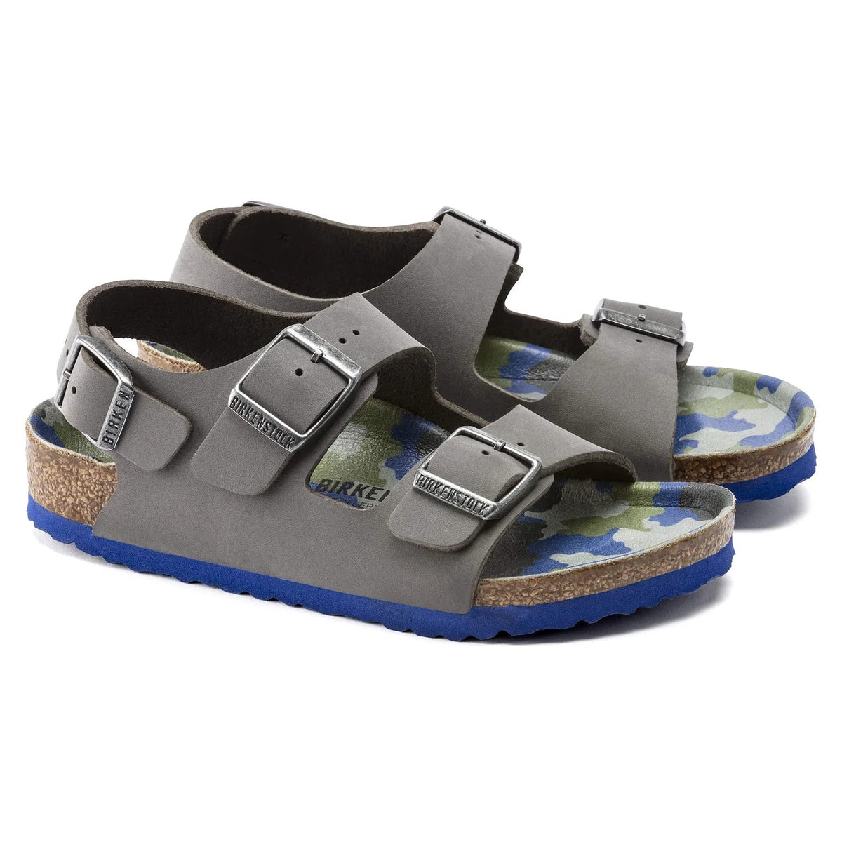 Birkenstock Milano Kids Birko-Flor Sandals - Desert Soil Gray/Camo - 1022591 - Narrow