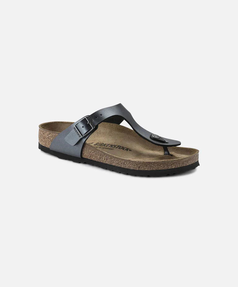 BIRKENSTOCK GIZEH BIRKO FLOR METALLIC BLACK REGULAR