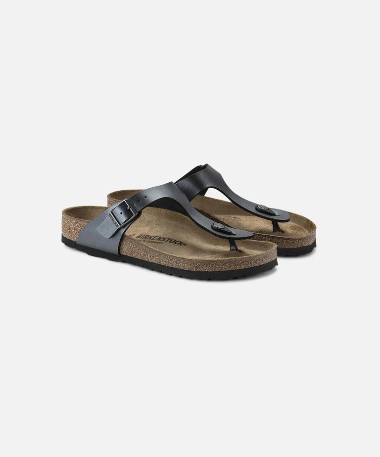 BIRKENSTOCK GIZEH BIRKO FLOR METALLIC BLACK REGULAR