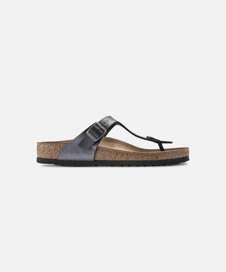 BIRKENSTOCK GIZEH BIRKO FLOR METALLIC BLACK REGULAR