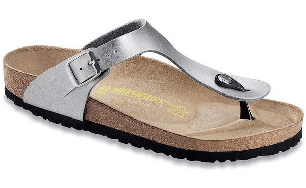 BIRKENSTOCK GIZEH SILVER BIRKO FLOR NARROW