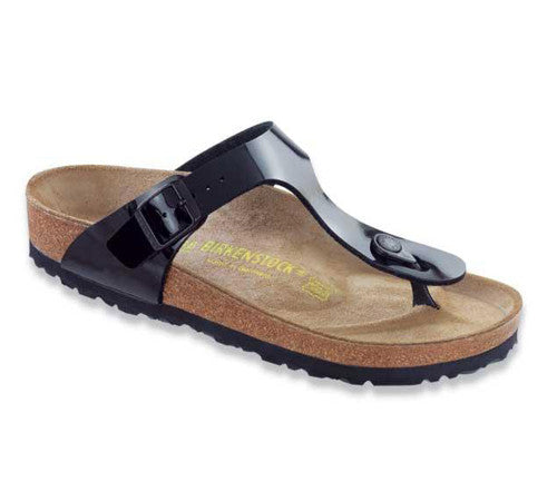 BIRKENSTOCK GIZEH BLACK PATENT BIRKO FLOR