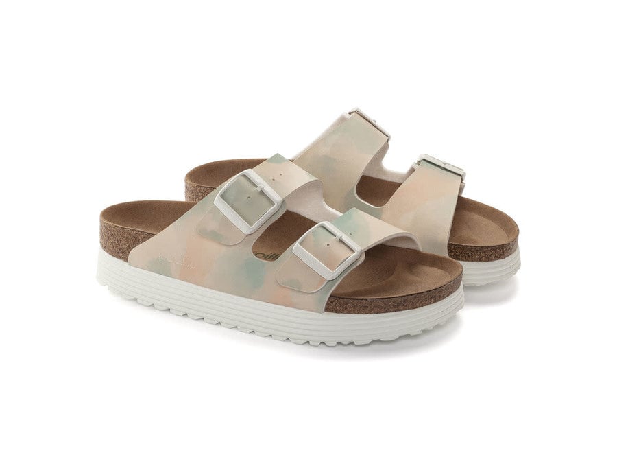 BIRKENSTOCK ARIZONA PLATFORM VEGAN WATERCOLOR PINK BIRKI FLOR NARROW