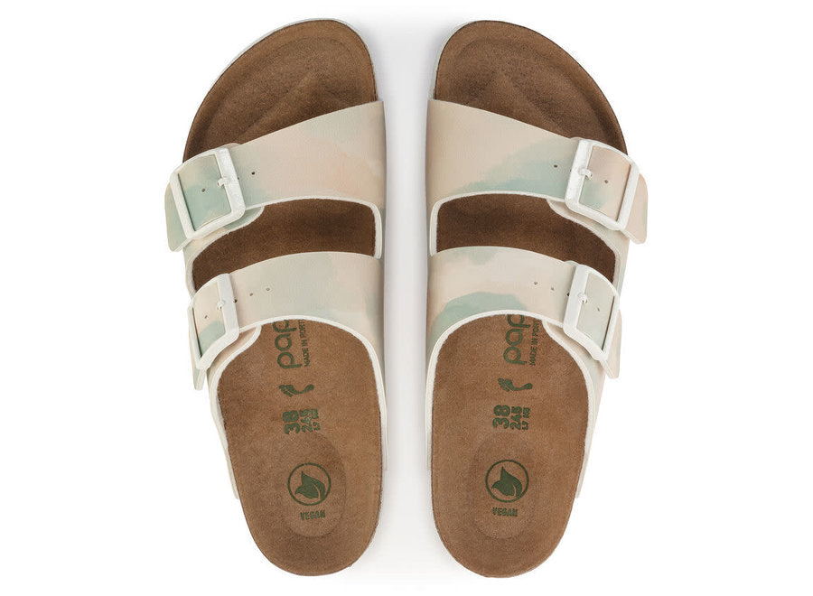 BIRKENSTOCK ARIZONA PLATFORM VEGAN WATERCOLOR PINK BIRKI FLOR NARROW