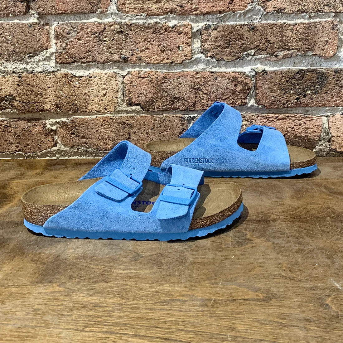 BIRKENSTOCK ARIZONA SKY BLUE BIG BUCKLE REGULAR