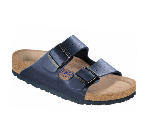 BIRKENSTOCK ARIZONA BLUE BIRKO FLOR SOFT FOOTBED NARROW